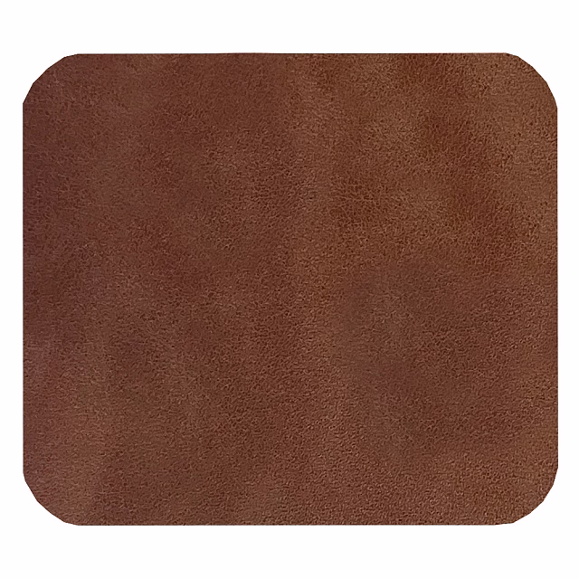 Шеврон Rectangle Smooth Leather размер 40*35 мм, коричневый, со скругленными углами