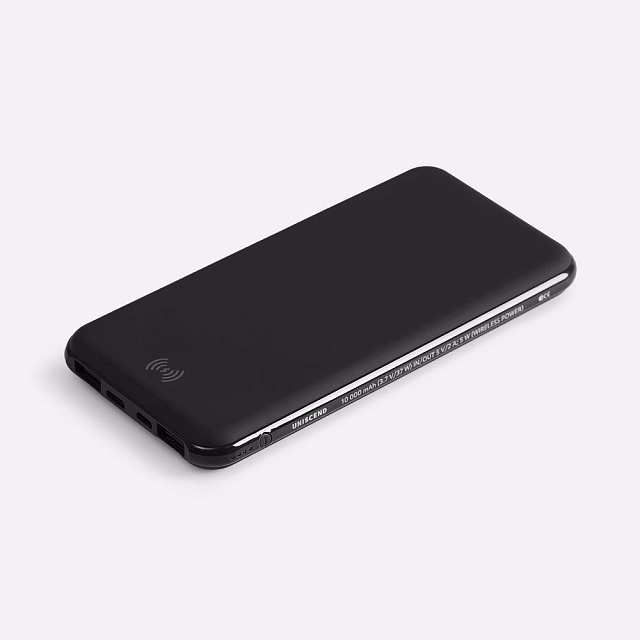 Аккумулятор с беспроводной зарядкой All Day Wireless, 10 000 мАч, черный Аккумулятор с беспроводной зарядкой All Day Wireless, 10 000 мАч, черный