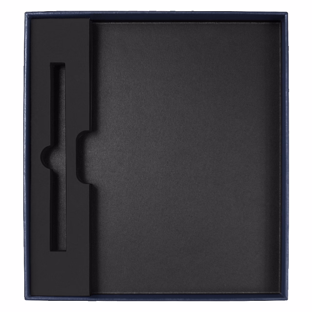 Коробка подарочная, размер  203*220*30 мм,  Solution Gift Fabrique для ежедневника и ручки, темно-синяя
