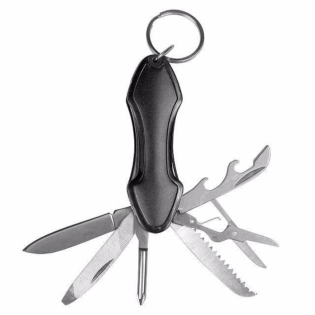 Брелок-/мультитул Tools Coin, мультифункциональный, 6 в 1, черный