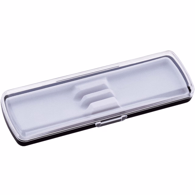 Футляр для ручки Pencase Smart Duo , пластик, для двух ручек, прозрачный/черный Футляр для ручки Pencase Smart Duo , пластик, для двух ручек, прозрачный/черный