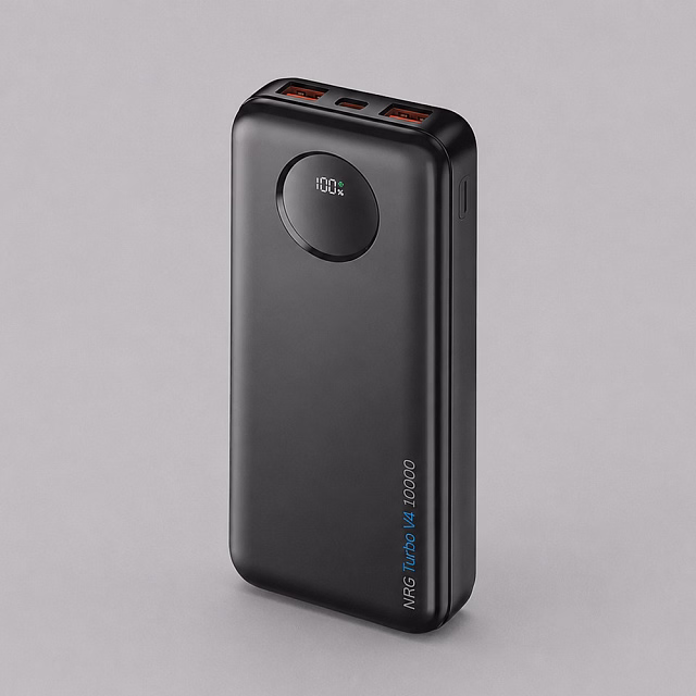 Внешний АКБ NRG Turbo V4 10000 мА-ч, дисплей, черный, Deppa