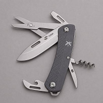 Нож перочинный Stinger, 103 мм, 10 функций, материал рукояти АБС-пластик (серый), в картонной коробке