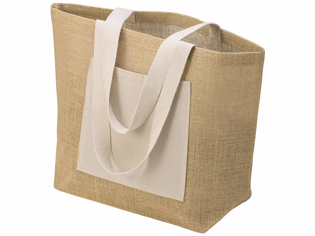 Сумка Jute джутовая с широким дном, натуральный Сумка Jute джутовая с широким дном, натуральный