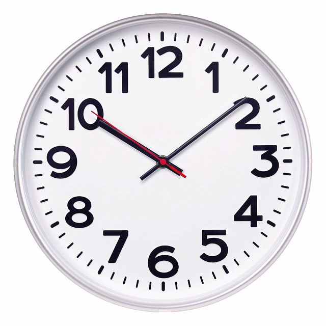 Часы настенные ChronoTop, серебристые Часы настенные ChronoTop, серебристые