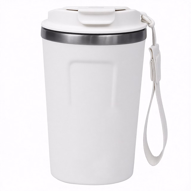 Термокружка Zencup вакуумная, стальная, 380 мл, белая