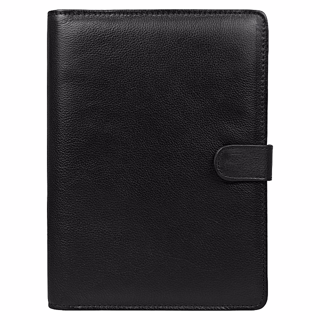 Ежедневник в суперобложке Country Leather Sky A5+ из нат. кожи, черный, недатированный, с магнитным клапаном, с блокнотом в подарочной коробке
