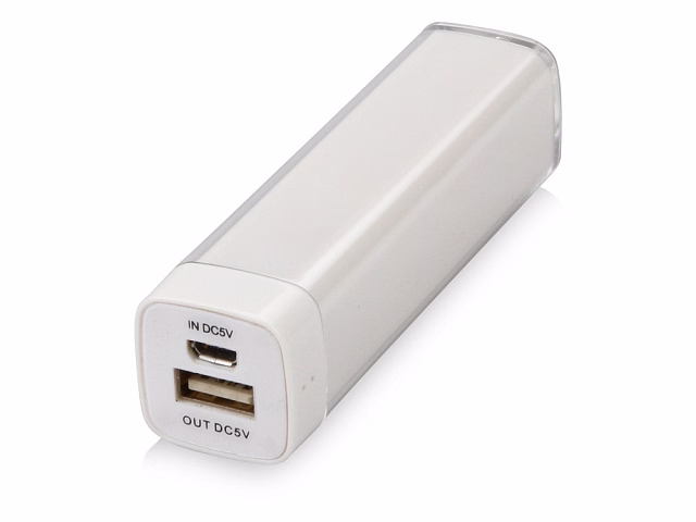 Портативное зарядное устройство Ангра, 2200 mAh, белый Портативное зарядное устройство Ангра, 2200 mAh, белый