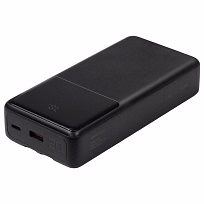 Внешний аккумулятор (powerbank) «Stream 20», 20 000 mAH, с двумя зарядными шнурами,  22,5W (Ватт)  super fast charge, Power Delivery (PD) 25.5W (dfnn), c цифровым дисплеем для контроля заряда, черный