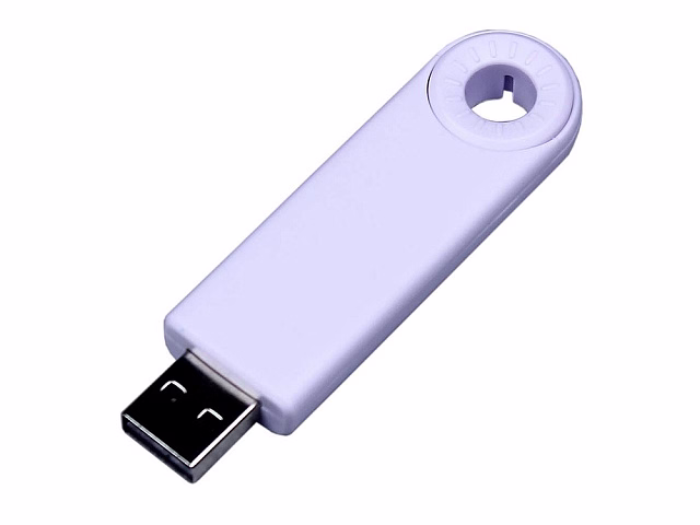 USB-флешка промо на 4 Гб прямоугольной формы, выдвижной механизм, белый USB-флешка промо на 4 Гб прямоугольной формы, выдвижной механизм, белый