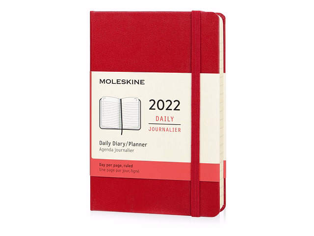 Ежедневник Moleskine Classic (2022), Pocket (9х14), красный, твердая обложка Ежедневник Moleskine Classic (2022), Pocket (9х14), красный, твердая обложка