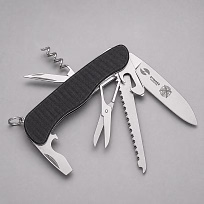 Нож перочинный Stinger, 111 мм, 10 функций, материал рукояти стеклотекстолит G10 (черный), в картонной коробке