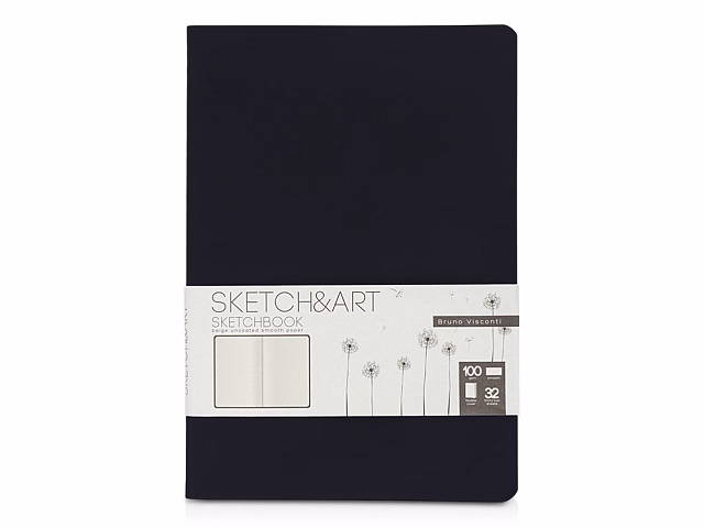 Скетчбук Sketch & Art в мягком переплете 147х210 мм, 32 л. бежевой бумаги 100 г/м2, черный Скетчбук Sketch & Art в мягком переплете 147х210 мм, 32 л. бежевой бумаги 100 г/м2, черный