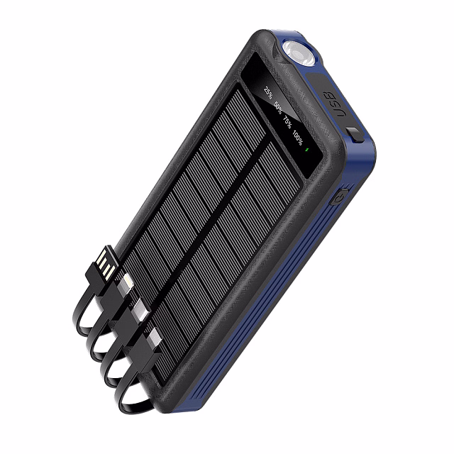 Внешний аккумулятор Xyron с солнечной панелью, 10000 mAh, синий