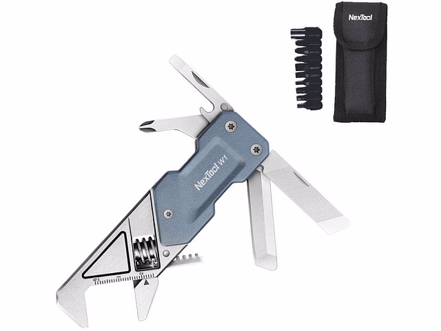 Мультитул-ключ Nextool Light Wrench W1 с набором бит, 6 функций, голубо-серый (NE20270) Мультитул-ключ Nextool Light Wrench W1 с набором бит, 6 функций, голубо-серый (NE20270)