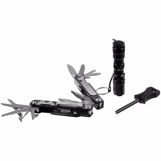 Набор Forster: мультиинструмент, фонарик, огниво, черный Набор Forster: мультиинструмент, фонарик, огниво, черный