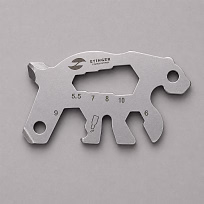 Мини-мультитул карманный Stinger, 55 x 35 мм, 5 функций, медведь, нержавеющая сталь, серебристый, в блистере