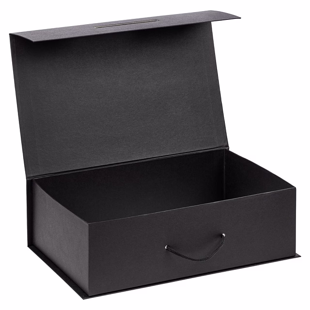 Подарочная коробка, размер 38,5*26*10,5 см, Solution Prestige Big Case Soft с магнитным клапаном и ручкой , с EVA ложементом 36,8*25,1*4 см под индивидуальную вырубку  , черная,