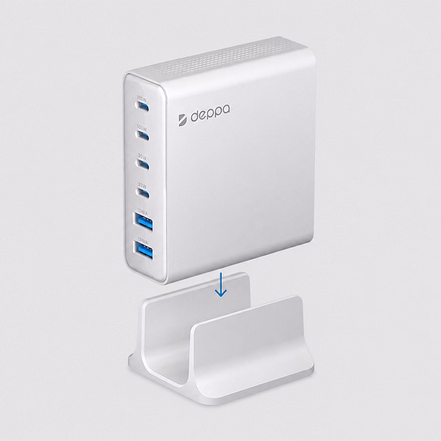 Зарядная станция 4xUSB Type-C, 2xUSB, PD, QC, 160Вт, белый, Deppa Зарядная станция 4xUSB Type-C, 2xUSB, PD, QC, 160Вт, белый, Deppa