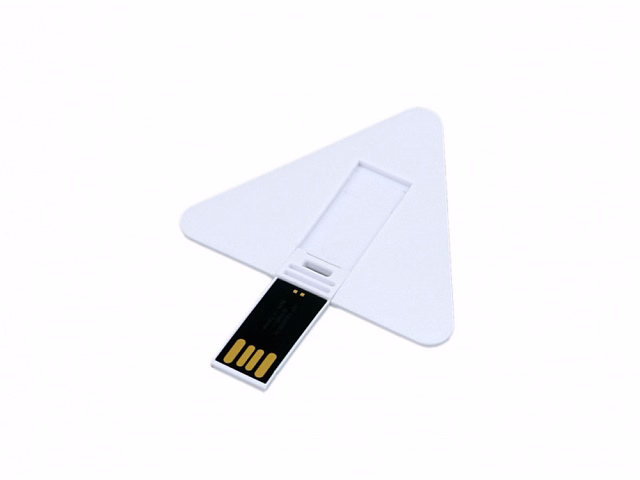 USB-флешка на 8 Гб в виде пластиковой карточки треугольной формы, белый USB-флешка на 8 Гб в виде пластиковой карточки треугольной формы, белый