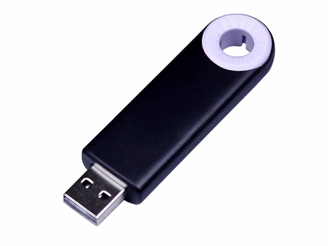 USB-флешка промо на 4 Гб прямоугольной формы, выдвижной механизм, белый USB-флешка промо на 4 Гб прямоугольной формы, выдвижной механизм, белый