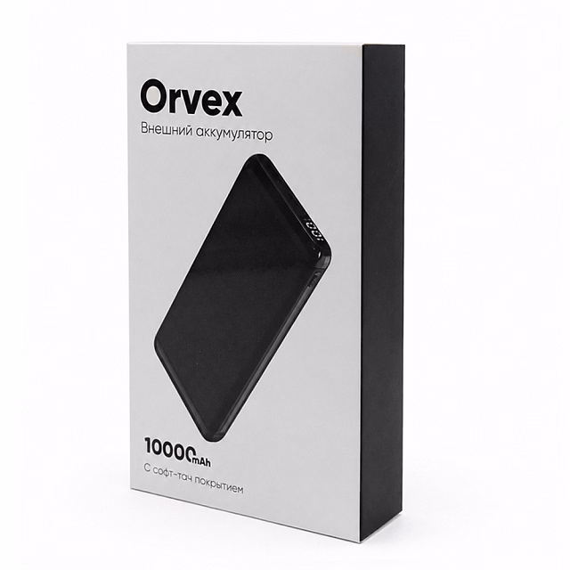 Внешний аккумулятор Orvex c быстрой зарядкой (до 22,5W), 10000 mAh, черный