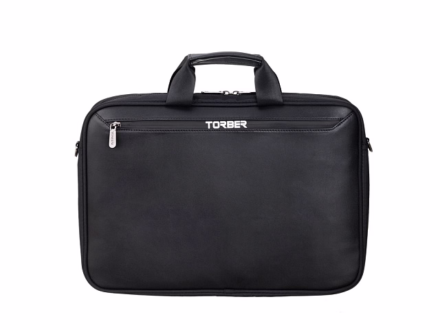 Сумка для ноутбука TORBER VOYAGE 15.6'', черный, нейлон/микрофибра, 43 х 5 х 29 см, 6л Сумка для ноутбука TORBER VOYAGE 15.6'', черный, нейлон/микрофибра, 43 х 5 х 29 см, 6л
