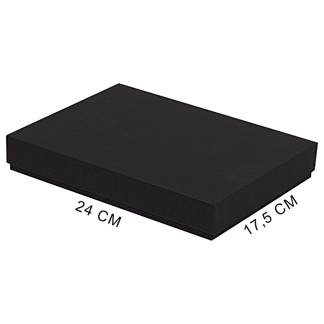 Коробка подарочная, размер 24*17,5*3 см, Solution Superior Delta Fabrique, черная, бежевый ложемент под индивидуальную вырубку