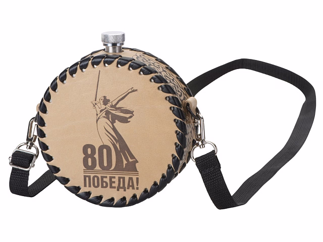 Фляга 504 (белая кожа), 0,5 л (круглая) Фляга 504 (белая кожа), 0,5 л (круглая)