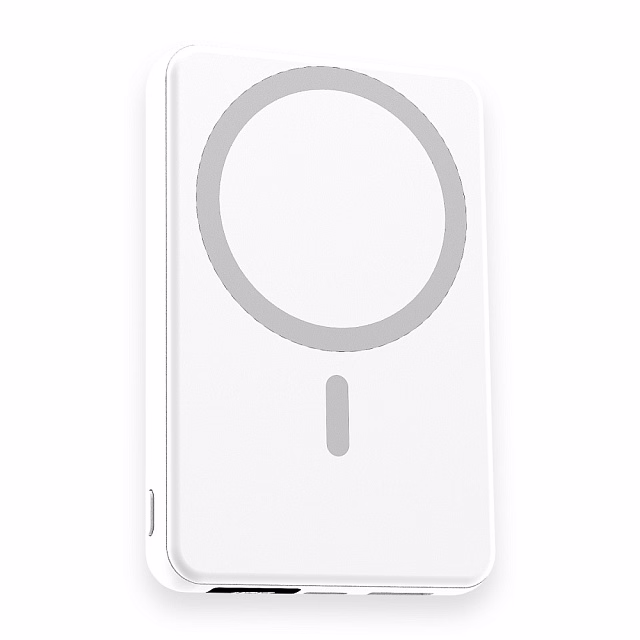 Магнитный внешний аккумулятор Quantum с беспроводной зарядкой (15W), 10000 Mah, белый
