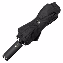 Зонт складной автоматический, Forest Lotus Flashlight, диаметр 100 см, радиус 23 дюйма, 9 панелей, в подарочной коробке,  черный
