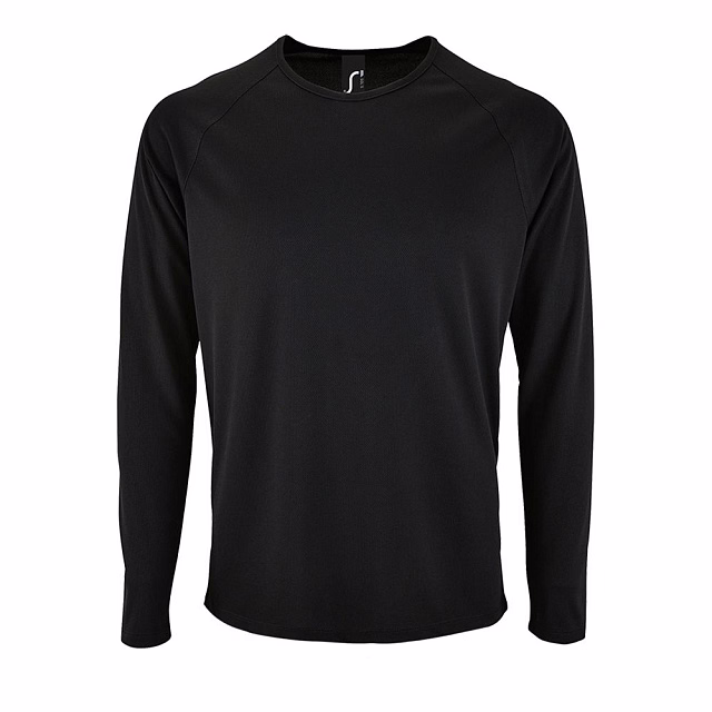 Футболка с длинным рукавом Sporty LSL Men, черная Футболка с длинным рукавом Sporty LSL Men, черная