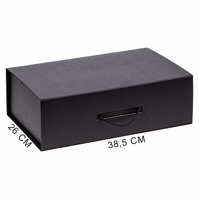 Подарочная коробка, размер 38,5*26*10,5 см, Solution Prestige Big Case Fabrique с магнитным клапаном и ручкой , черная Подарочная коробка, размер 38,5*26*10,5 см, Solution Prestige Big Case Fabrique с магнитным клапаном и ручкой , черная