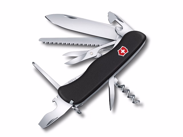 Нож перочинный VICTORINOX Outrider, 111 мм, 14 функций, с фиксатором лезвия, чёрный Нож перочинный VICTORINOX Outrider, 111 мм, 14 функций, с фиксатором лезвия, чёрный