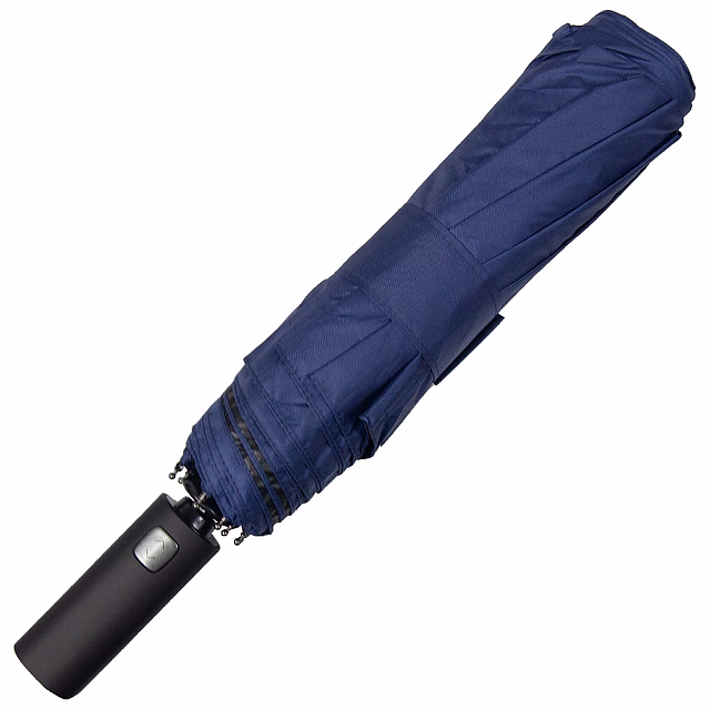 Зонт складной автоматический Forest November Bicolor, диаметр 122,5 см, радиус 27 дюймов, 8 панелей, с UV защитой,  в подарочной коробке, темно-синий