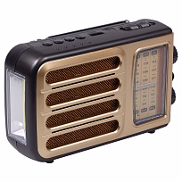 Ретро радио Heritage Melody,  Bluetooth, AM/FM/SW, LED-подсветкой, USB, TF и MP3-плеером, цвет светло-коричневый
