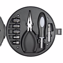 Набор инструментов Tools Wheel, 25 инструментов, серебристо-черное, в пластиковом футляре