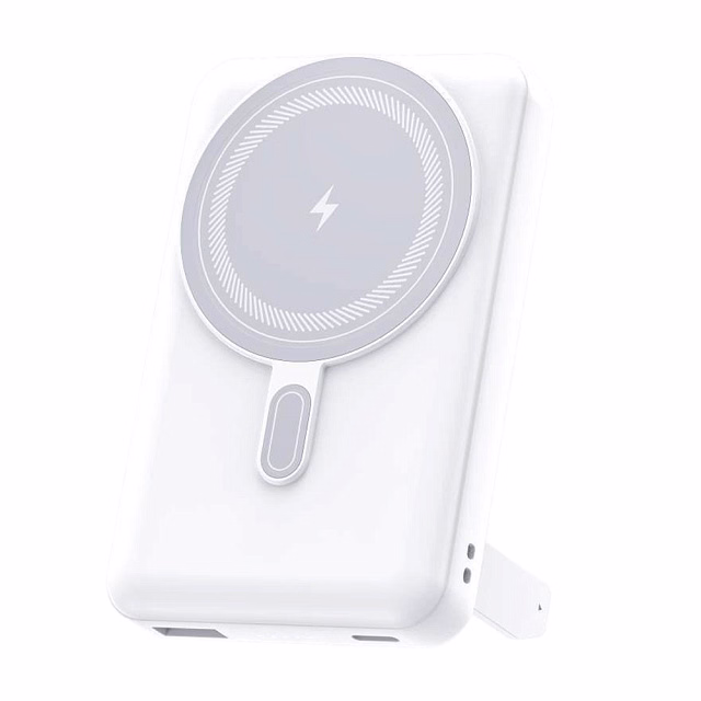 Магнитный внешний аккумулятор Axion с беспроводной зарядкой (15W), 10000 Mah, белый Магнитный внешний аккумулятор Axion с беспроводной зарядкой (15W), 10000 Mah, белый