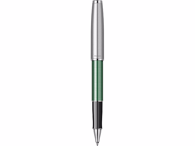 Ручка-роллер Parker Sonnet Essentials Green SB Steel CT, цвет чернил black, перо: F, в подарочной упаковке.