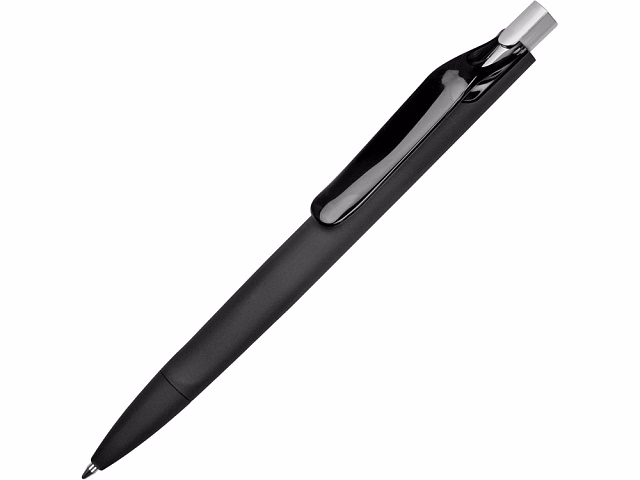 Ручка пластиковая шариковая Prodir ds6prr-Z75 софт-тач, черный с серебристой кнопкой Ручка пластиковая шариковая Prodir ds6prr-Z75 софт-тач, черный с серебристой кнопкой