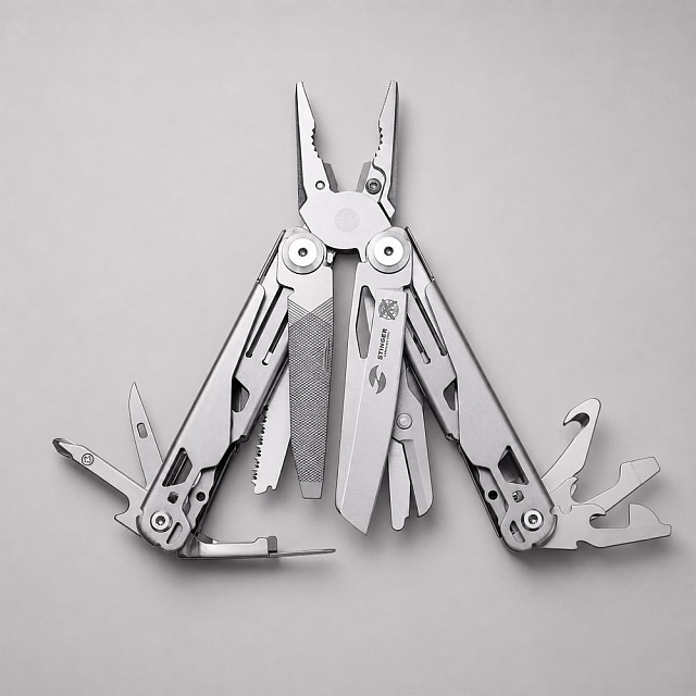 Мультитул Stinger, 107 х 40 мм, 20 функций, нержавеющая сталь, серебристый, в комплекте нейлоновый чехол, в картонной коробке Мультитул Stinger, 107 х 40 мм, 20 функций, нержавеющая сталь, серебристый, в комплекте нейлоновый чехол, в картонной коробке