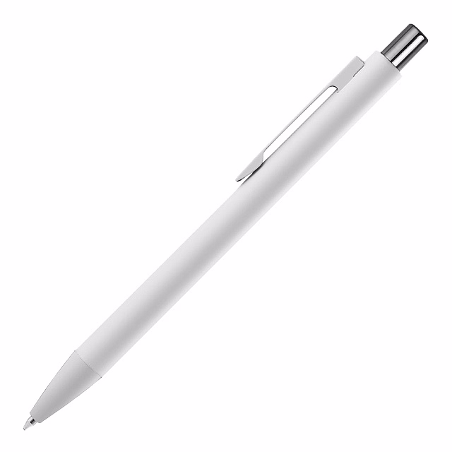 Ручка шариковая Snap Requis, матовая, металлическая, белая/серебристая Ручка шариковая Snap Requis, матовая, металлическая, белая/серебристая