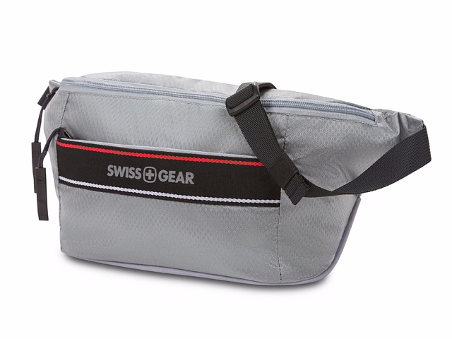 Сумка на пояс SWISSGEAR, светло-серая, полиэстер с плетением рип-стоп, 38 x 5 x 15 см Сумка на пояс SWISSGEAR, светло-серая, полиэстер с плетением рип-стоп, 38 x 5 x 15 см