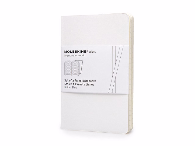 Записная книжка Moleskine Volant (в линейку, 2 шт.), Pocket (9х14см), белый Записная книжка Moleskine Volant (в линейку, 2 шт.), Pocket (9х14см), белый