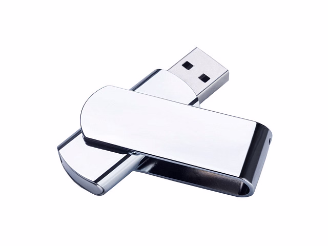 USB-флешка металлическая поворотная на 16 ГБ, глянец USB-флешка металлическая поворотная на 16 ГБ, глянец