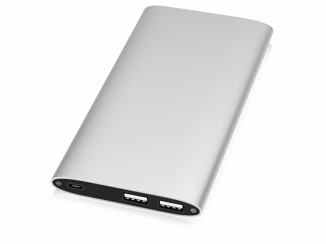 Портативное зарядное устройство Джет с 2-мя USB-портами, 8000 mAh, серебристый Портативное зарядное устройство Джет с 2-мя USB-портами, 8000 mAh, серебристый