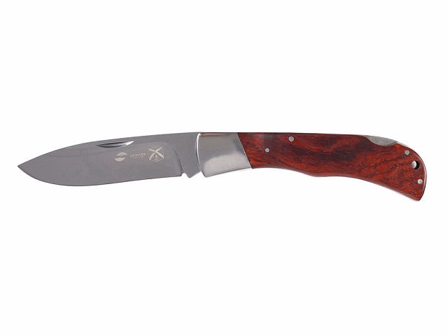 Нож складной Stinger, 104 мм, (серебристый), материал рукояти: сталь/дерево (серебристо-коричневый) Нож складной Stinger, 104 мм, (серебристый), материал рукояти: сталь/дерево (серебристо-коричневый)