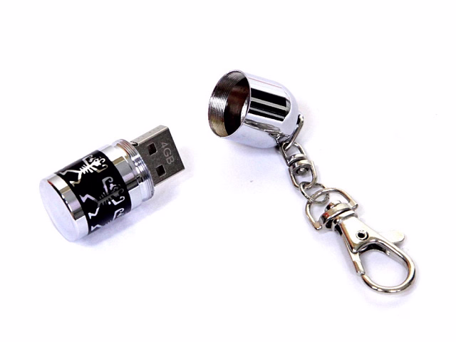 USB-флешка на 8 Гб в виде пули с танцующими человечками, серебро USB-флешка на 8 Гб в виде пули с танцующими человечками, серебро