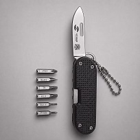 Нож перочинный Stinger, 73 мм, 8 функций, материал рукояти фиброволокно, нейлон (черный), в картонной коробке