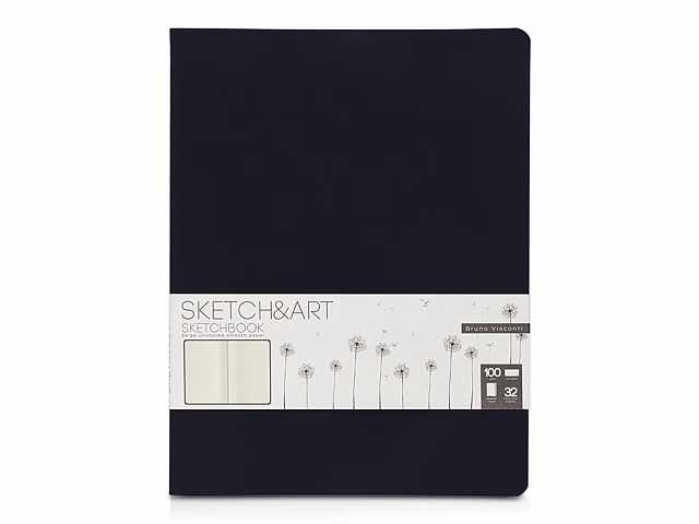Скетчбук Sketch & Art в мягком переплете 178х230 мм, 32 л. бежевой бумаги 100 г/м2, черный Скетчбук Sketch & Art в мягком переплете 178х230 мм, 32 л. бежевой бумаги 100 г/м2, черный